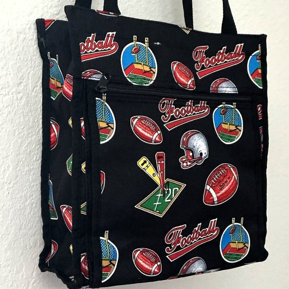 Vintage-Style Football Canvas Tote Bag - Picture 8 of 16